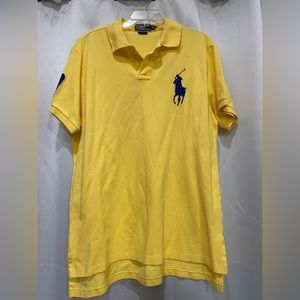 Polo by Ralph Lauren Shirt Mens Xl Yellow Blue Navy Big Pony #3